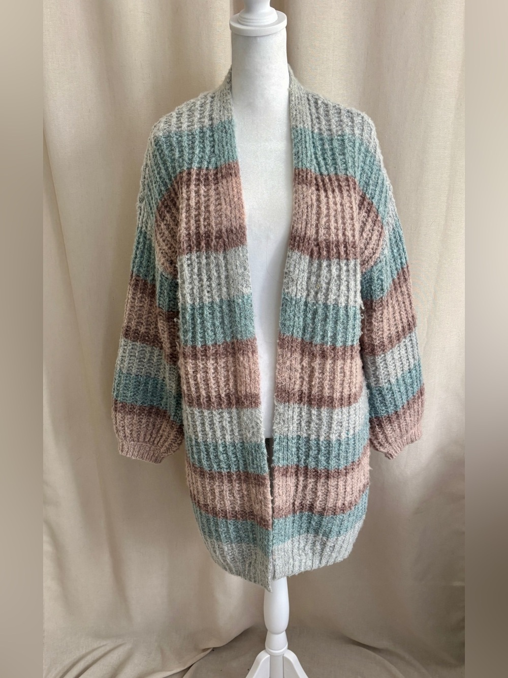 Gentle Fawn Striped Ribbed Cardigan — Size XS